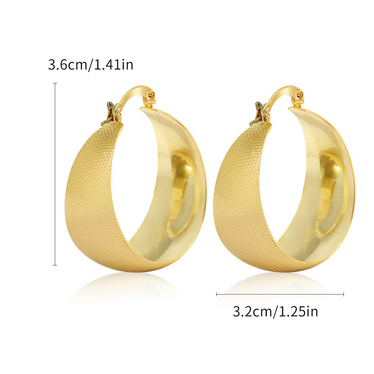 Women Geometric Metal Hoop Earrings Light Luxury Fashion Jewelry