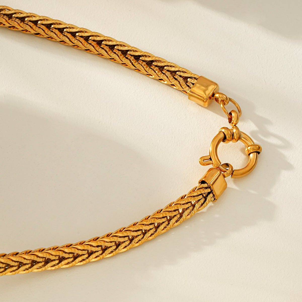 ALICE Or : collier gros maillons avec pendentif à fermoir anneau