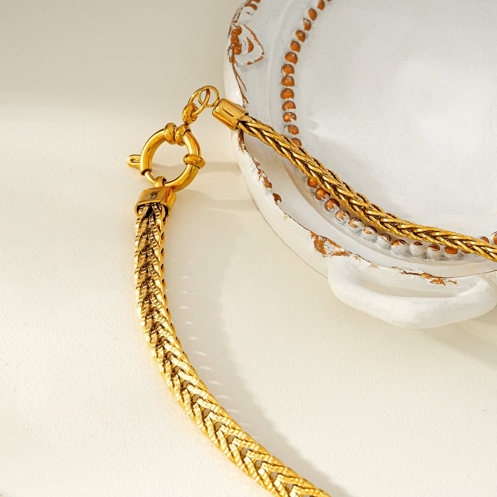 ALICE Or : collier gros maillons avec pendentif à fermoir anneau