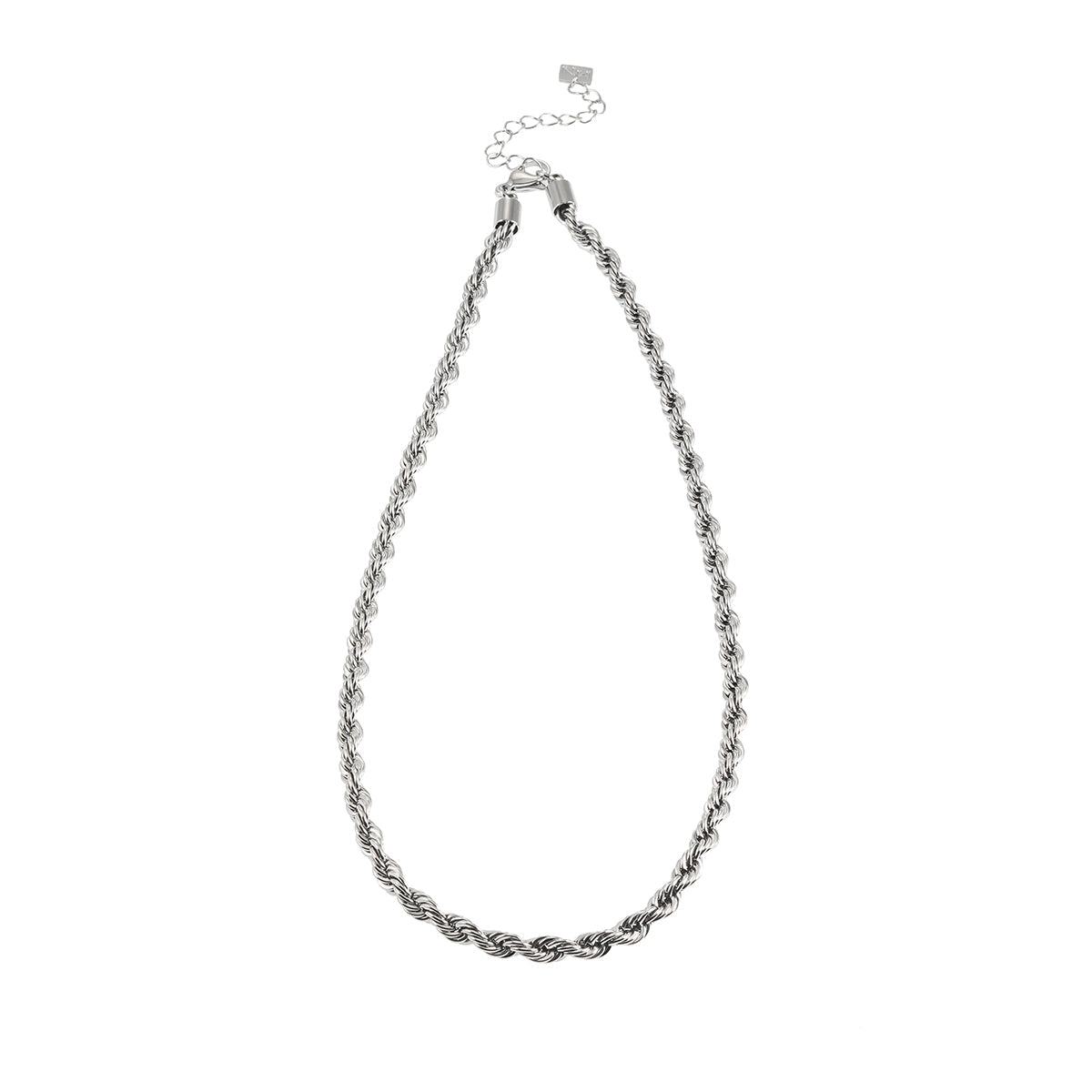 ARKLEY Or blanc (ton argent) : collier texturé en grosse chaîne corde