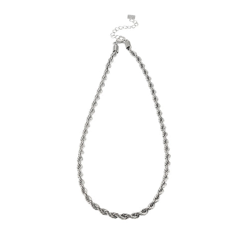 ARKLEY Or blanc (ton argent) : collier texturé en grosse chaîne corde