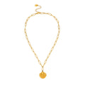 BILBAO Or : collier chaîne avec pendentif pièce romaine
