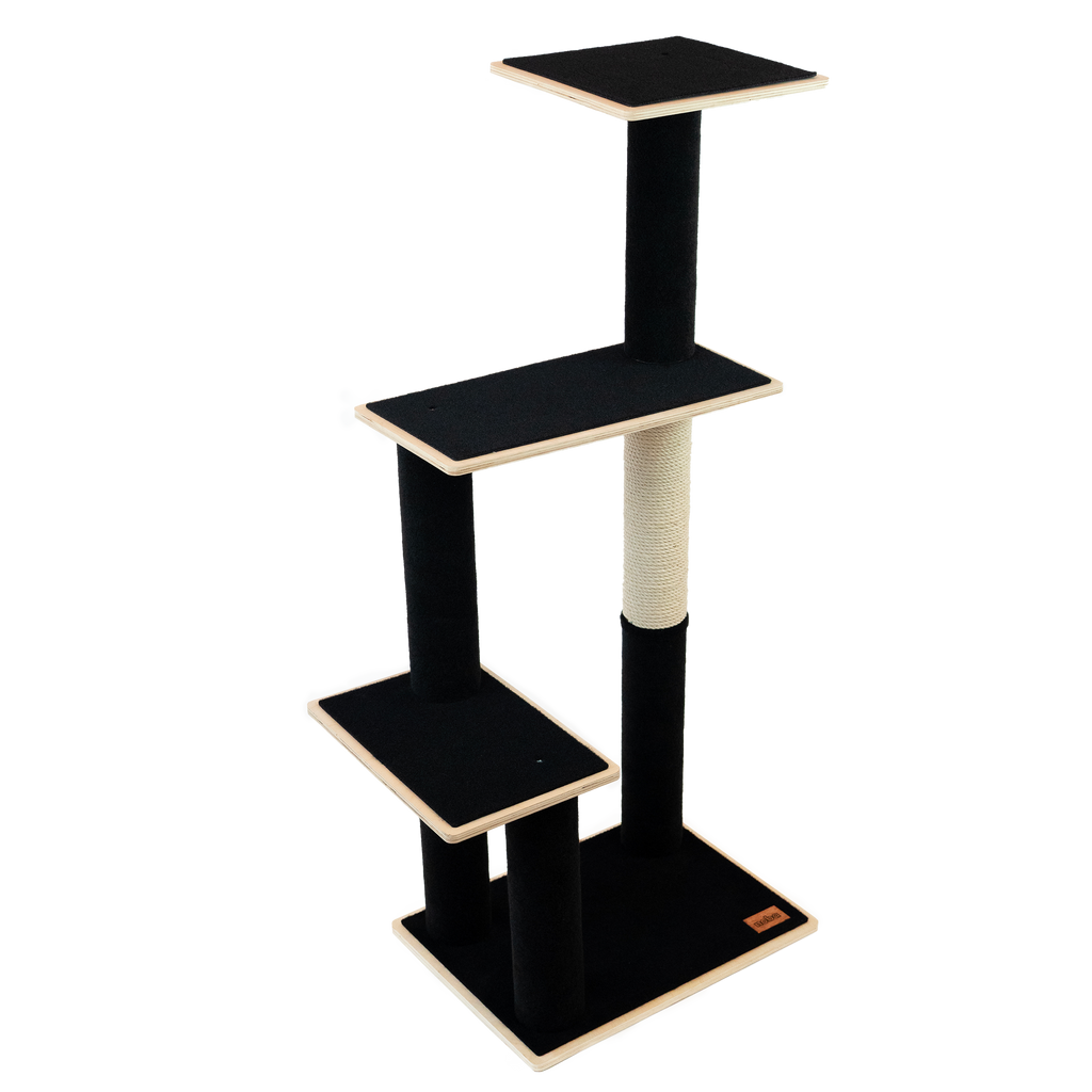 Arbre à chat moderne en contreplaqué Noba, 3 niveaux