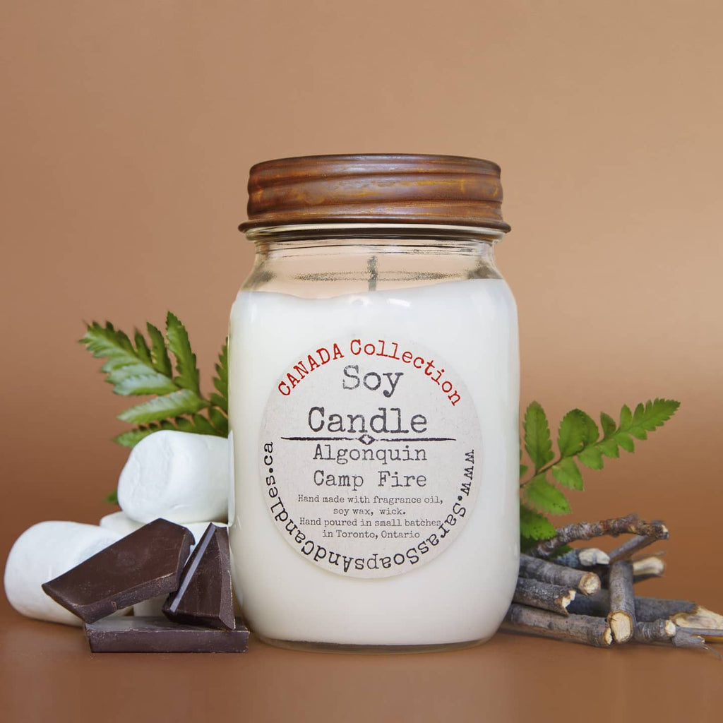 Bougie de soya Algonquin Campfire, feu de camp, 14 oz