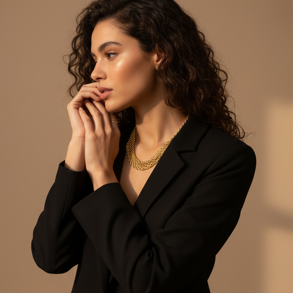 Collier chaîne tressée à breloque