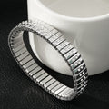 DE SAO : bracelet argenté style montre rétro, double rangée de zircons (CZ)
