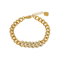 DOBBIO Or : bracelet à maillons cubains pavé, chaîne d'exception