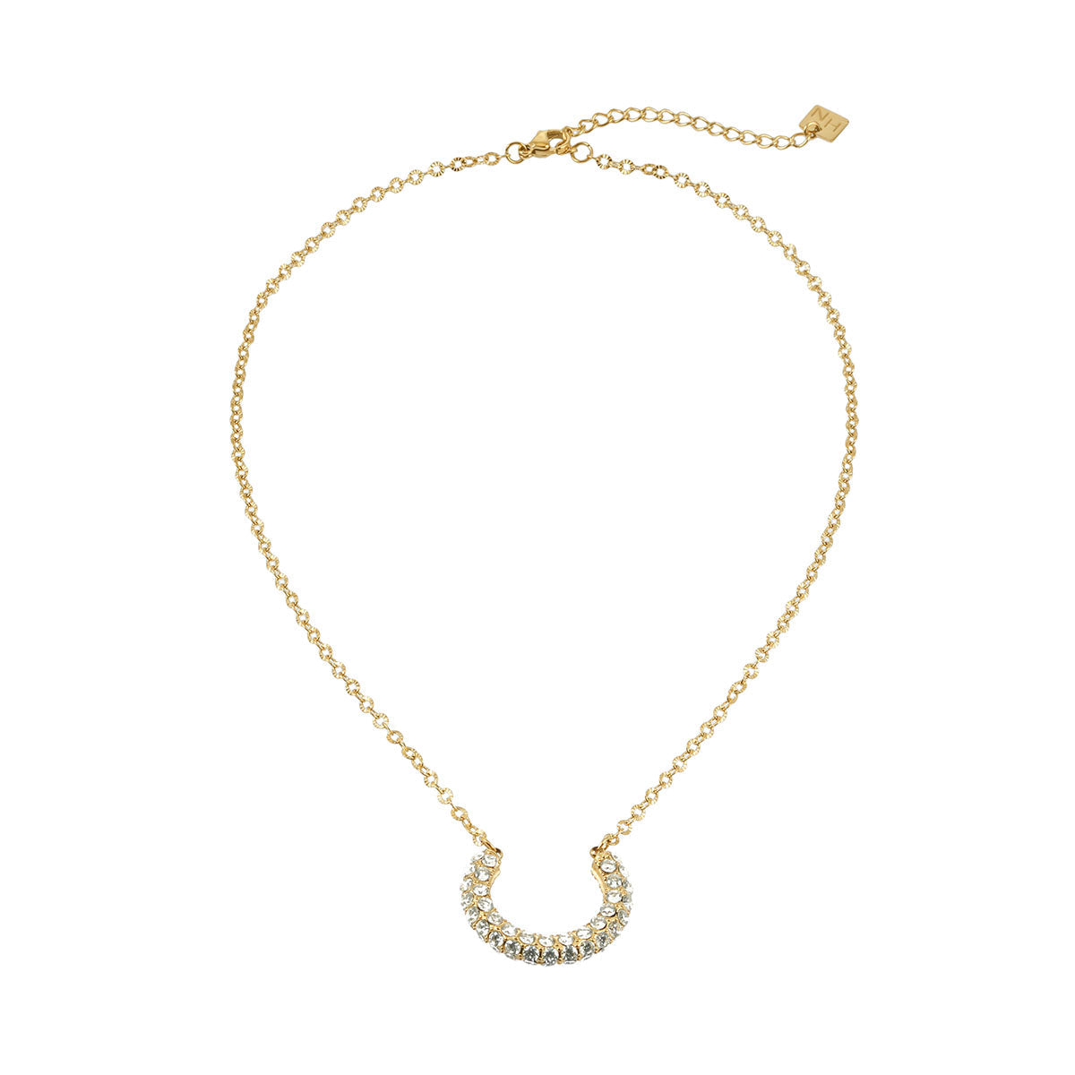 ASHANTI Or : collier croissant Celeste, pendentif pavé scintillant