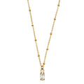 CABBANA Or : collier chaîne perlée avec duo de pendentifs en zircon