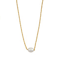 VAZSONY Or : collier délicat texturé avec une perle d'eau douce