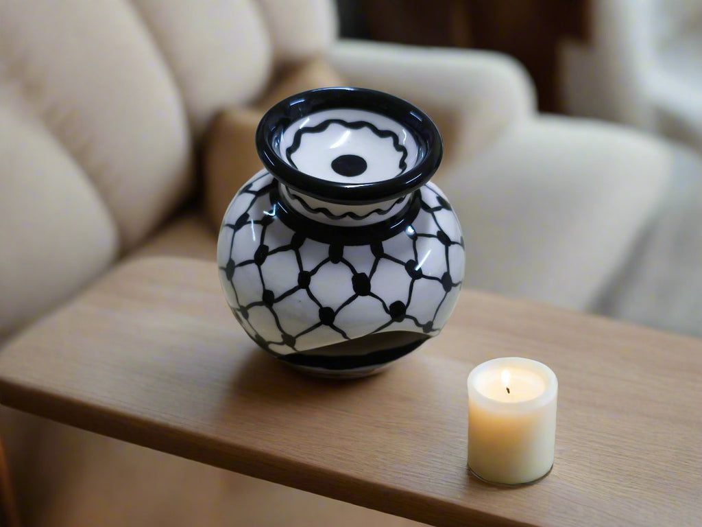 Handmade Ceramic Oil Burner and Candle Holder
