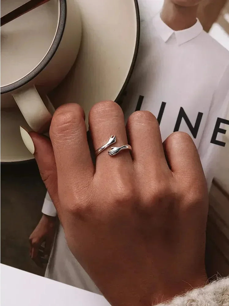 Bague Hug ajustable en argent sterling