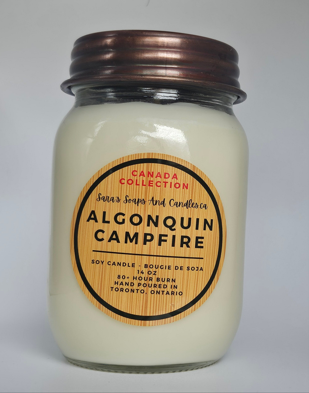 Bougie de soya Algonquin Campfire, feu de camp, 14 oz