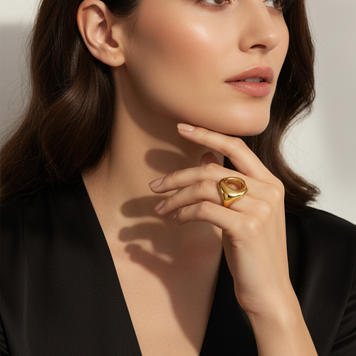 Bague dorée Golden Organic Embrace
