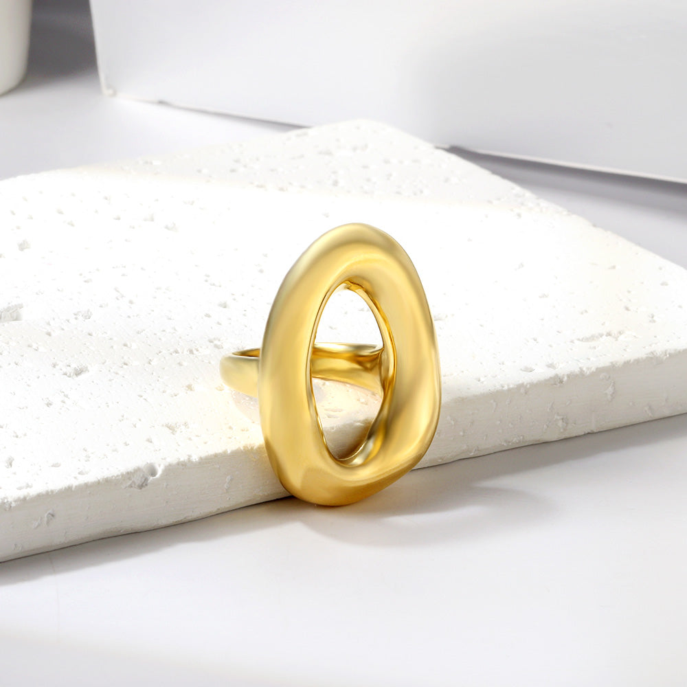 Bague dorée Golden Organic Embrace