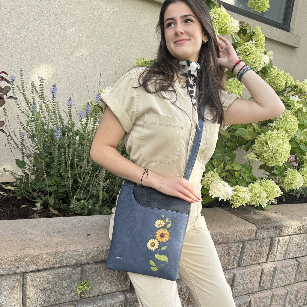 Sac bandoulière Joyful à appliqué floral