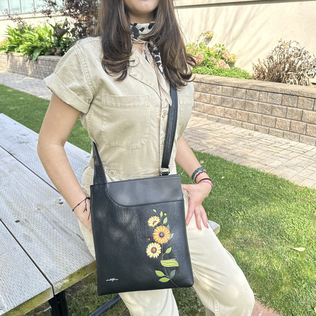 Sac bandoulière Joyful à appliqué floral
