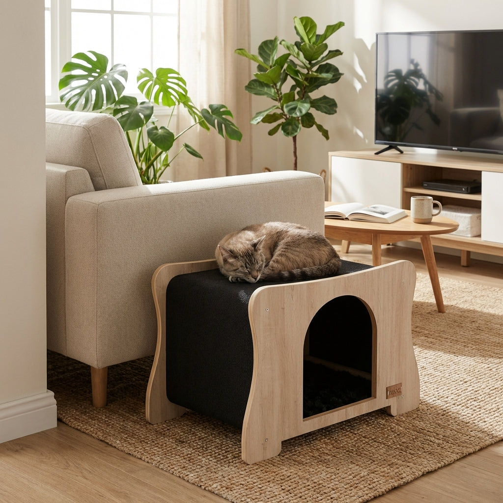 Maison hamac pour chat avec surface à griffer, Noba