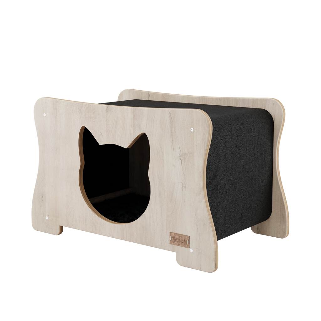 Maison hamac pour chat avec surface à griffer, Noba