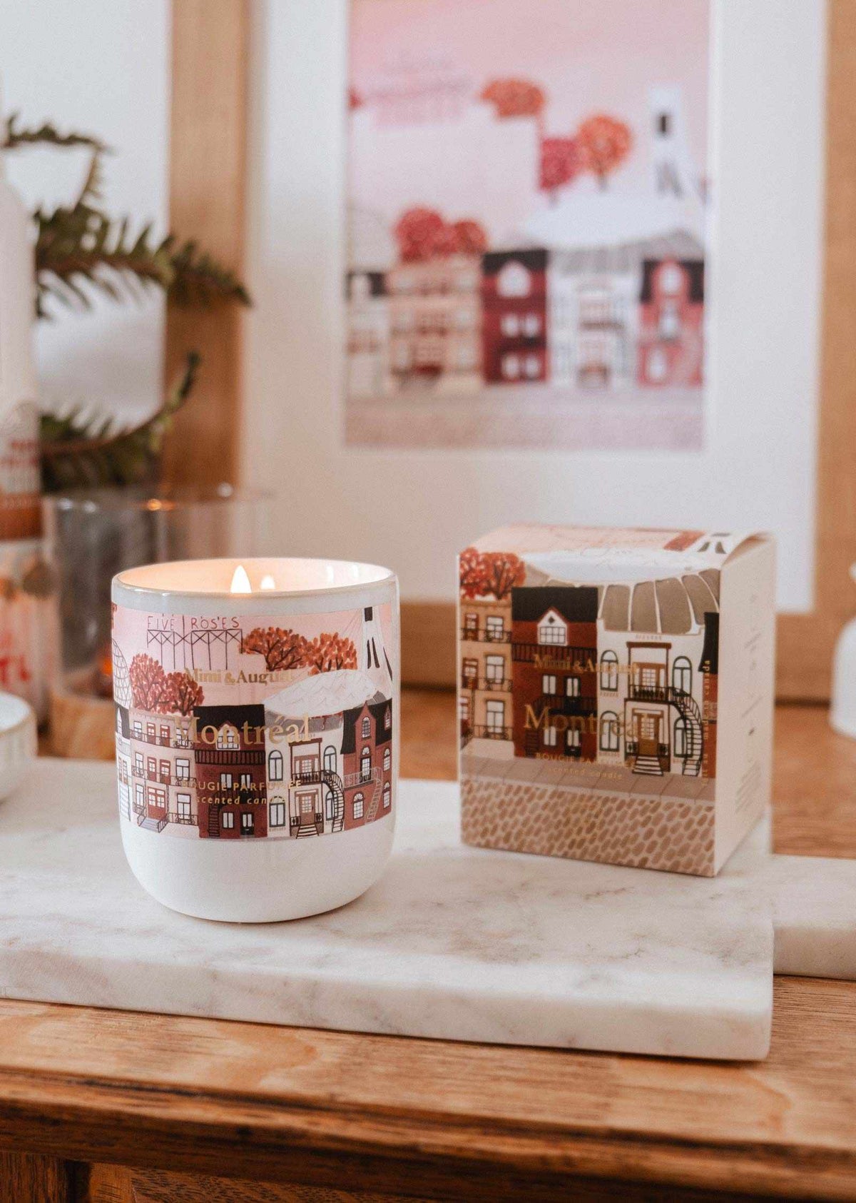 Bougie réutilisable Montréal, rose noire et palo santo
