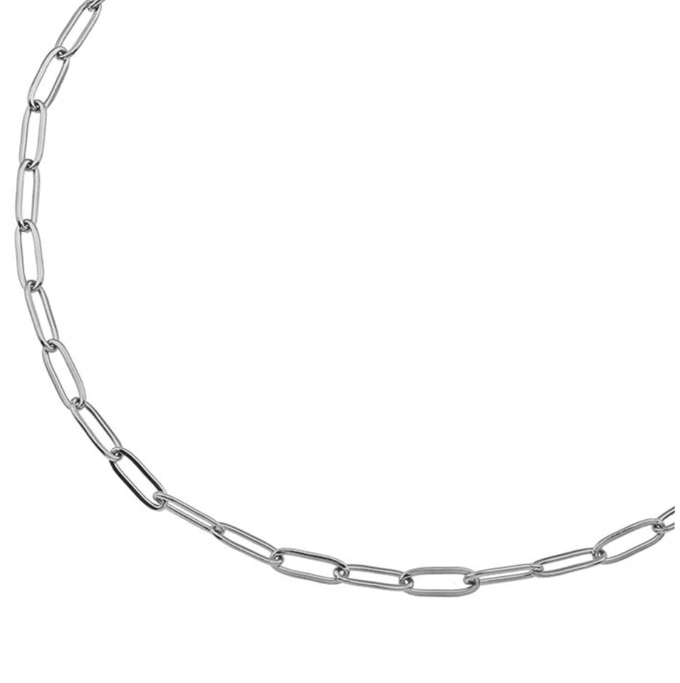 PALERMO : collier argenté à maillons trombone