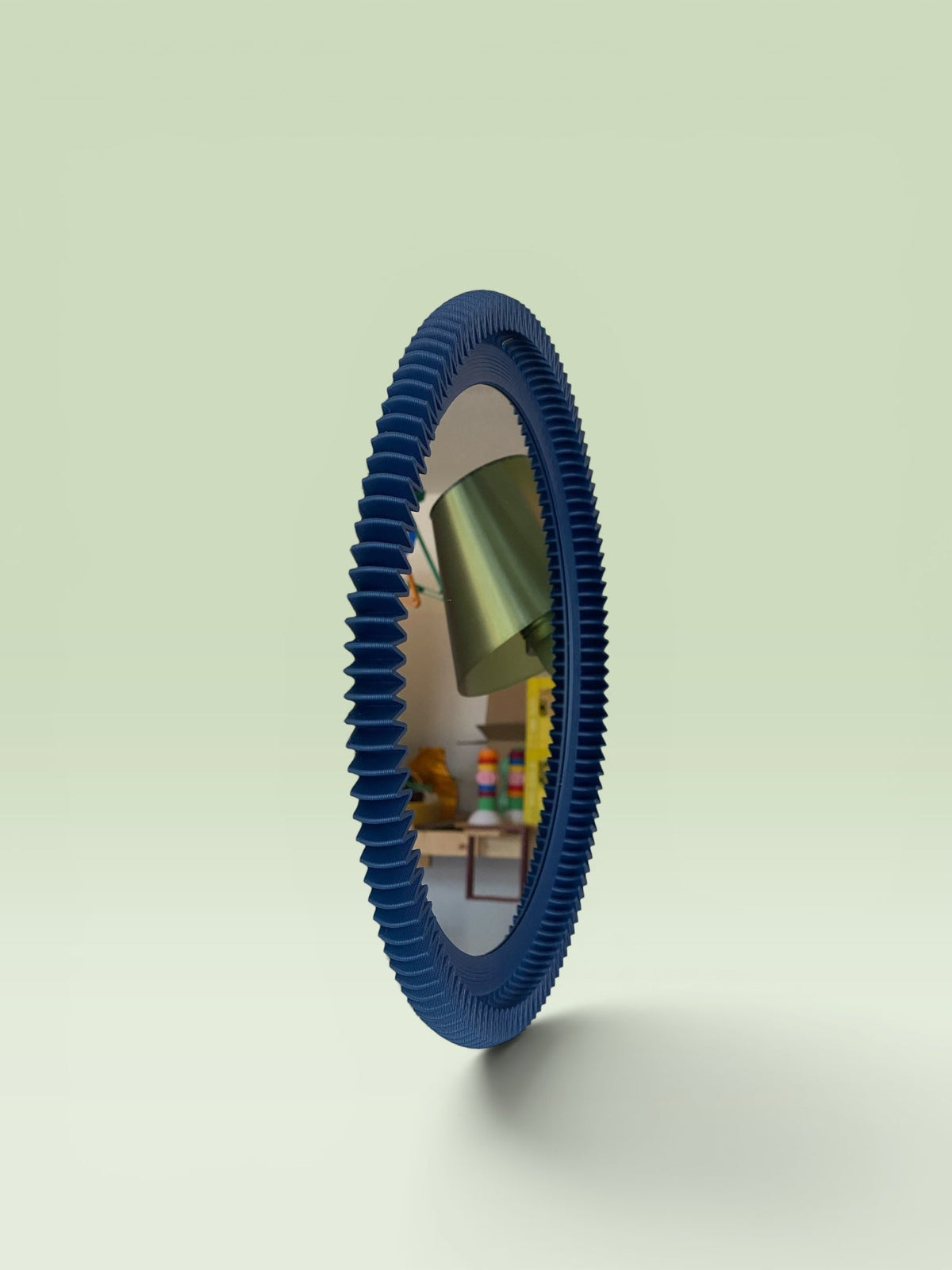 Miroir mural rond Zig-Zag, cadre imprimé en 3D