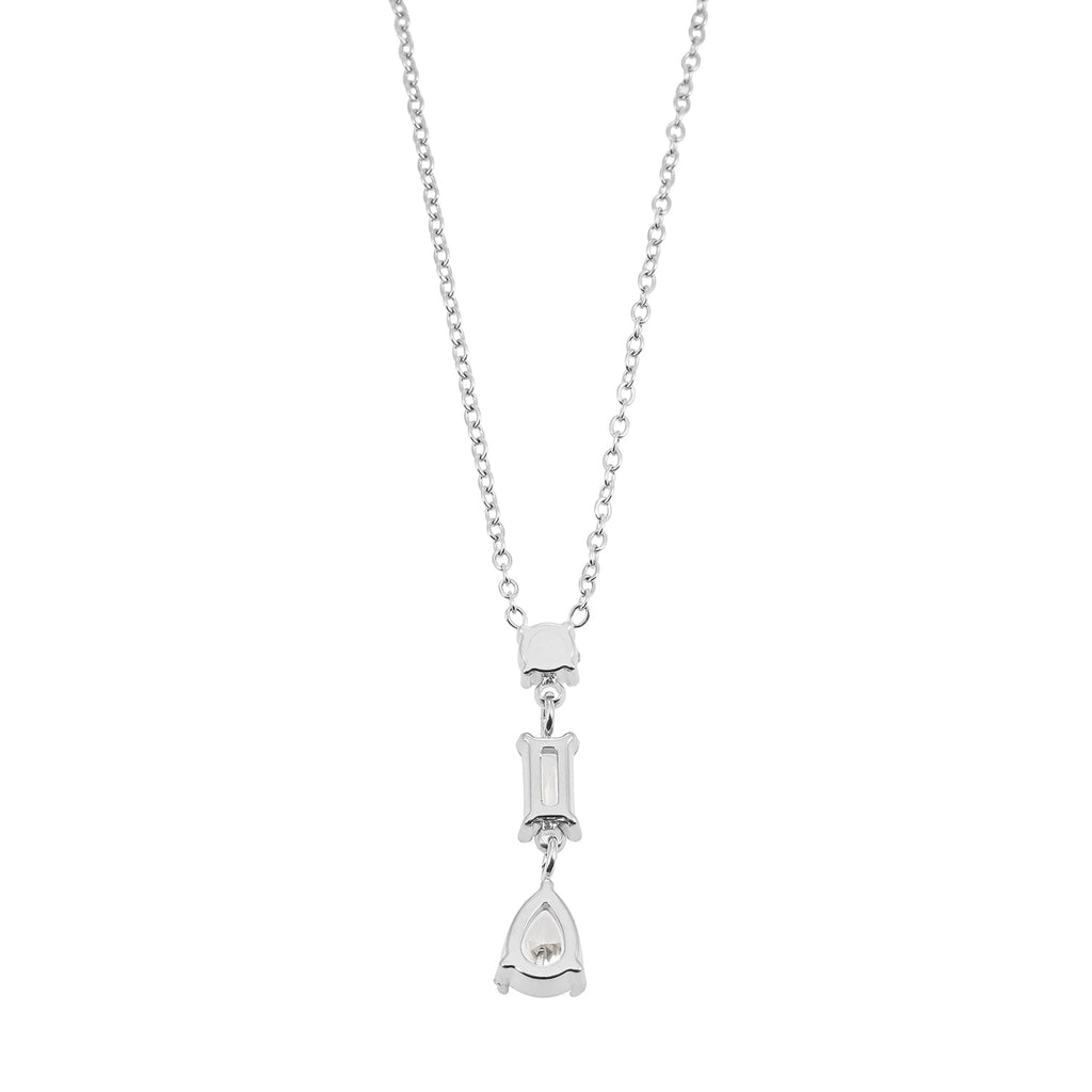 ROCHINA Argent : collier chaîne avec trio de breloques en zircon