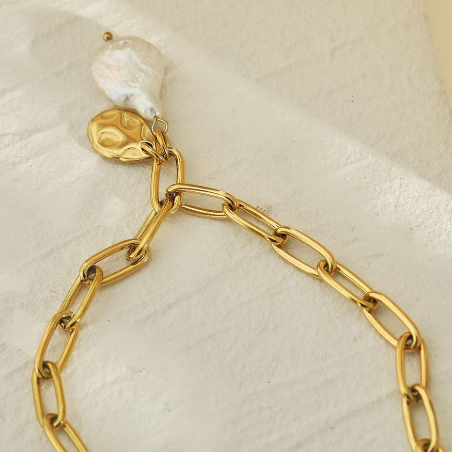 RYANN : collier chaîne à maillons avec duo de mini pendentifs