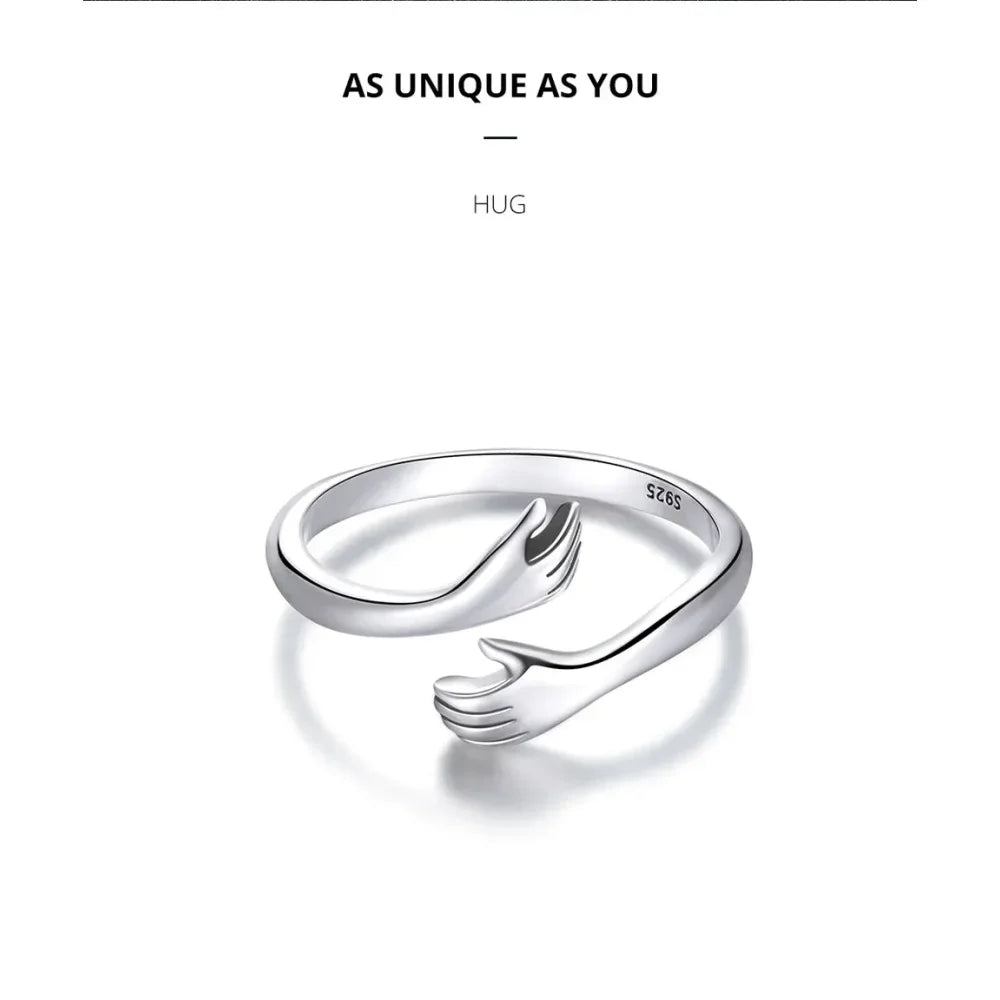 Bague Hug ajustable en argent sterling