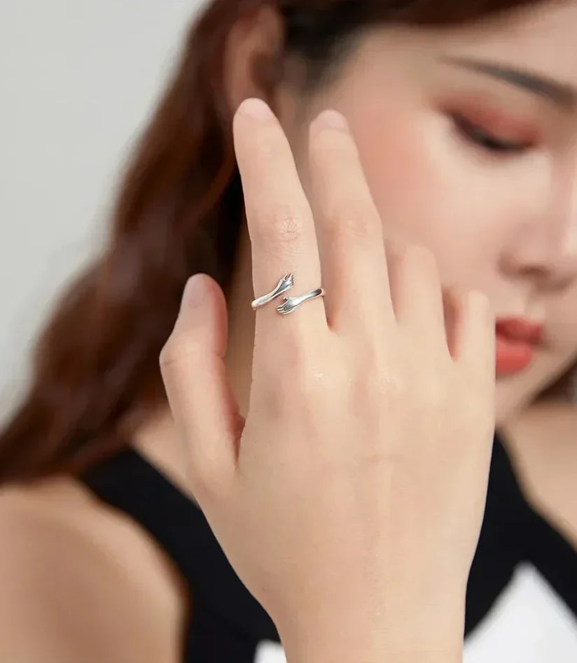 Bague Hug ajustable en argent sterling