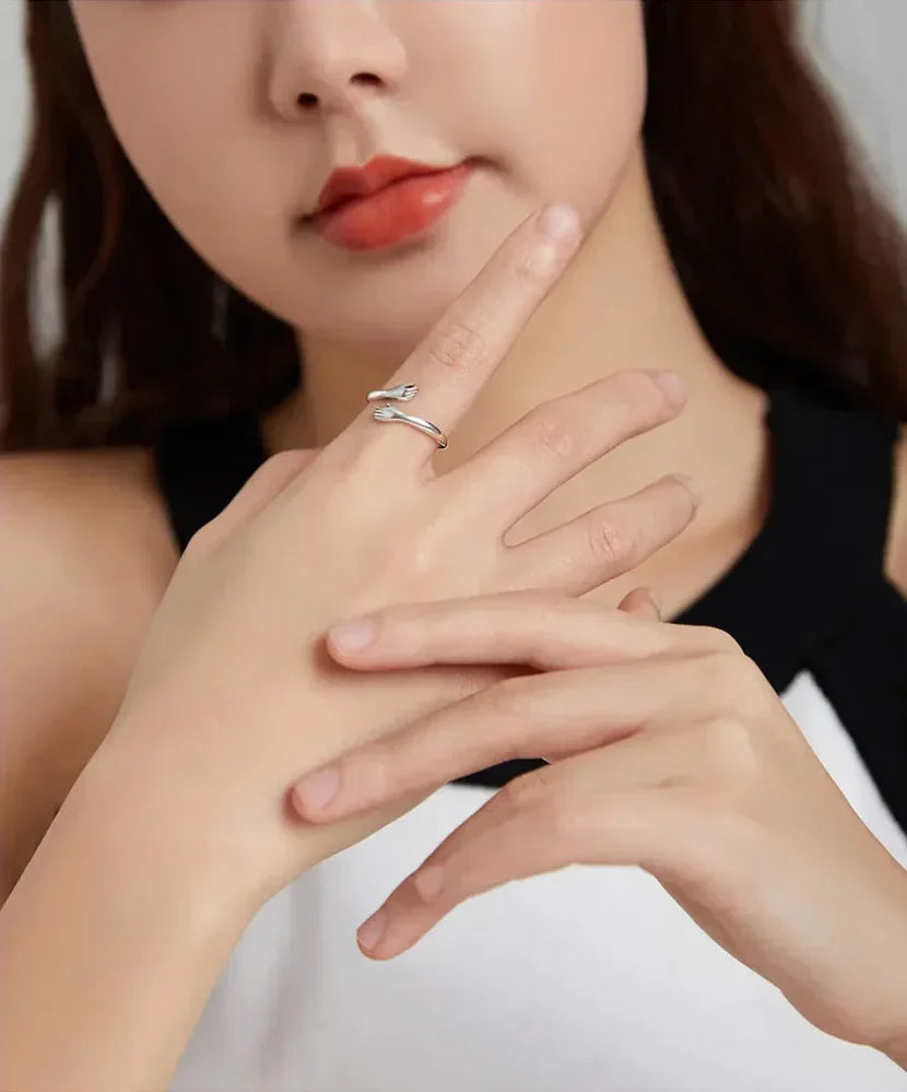 Bague Hug ajustable en argent sterling