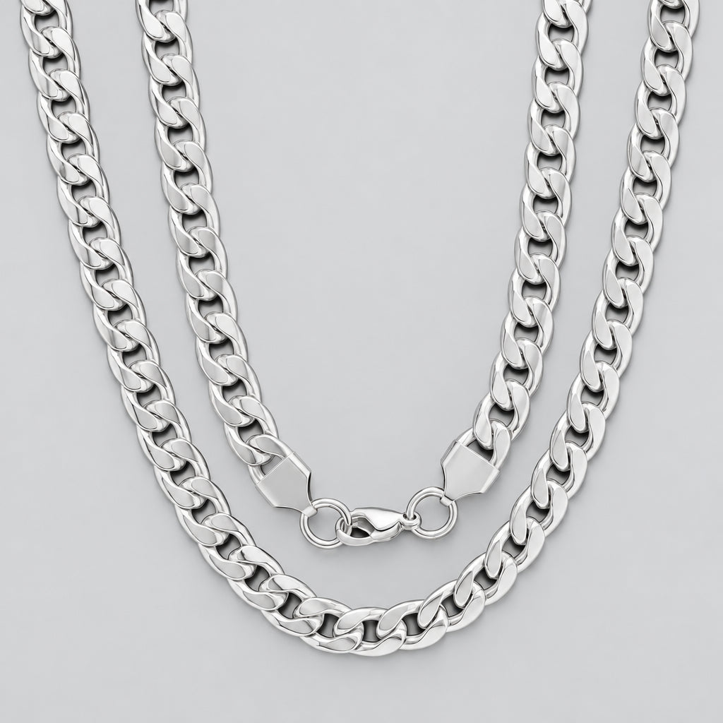 Collier chaîne classique Steeltime | Acier inoxydable et plaqué or 18 K