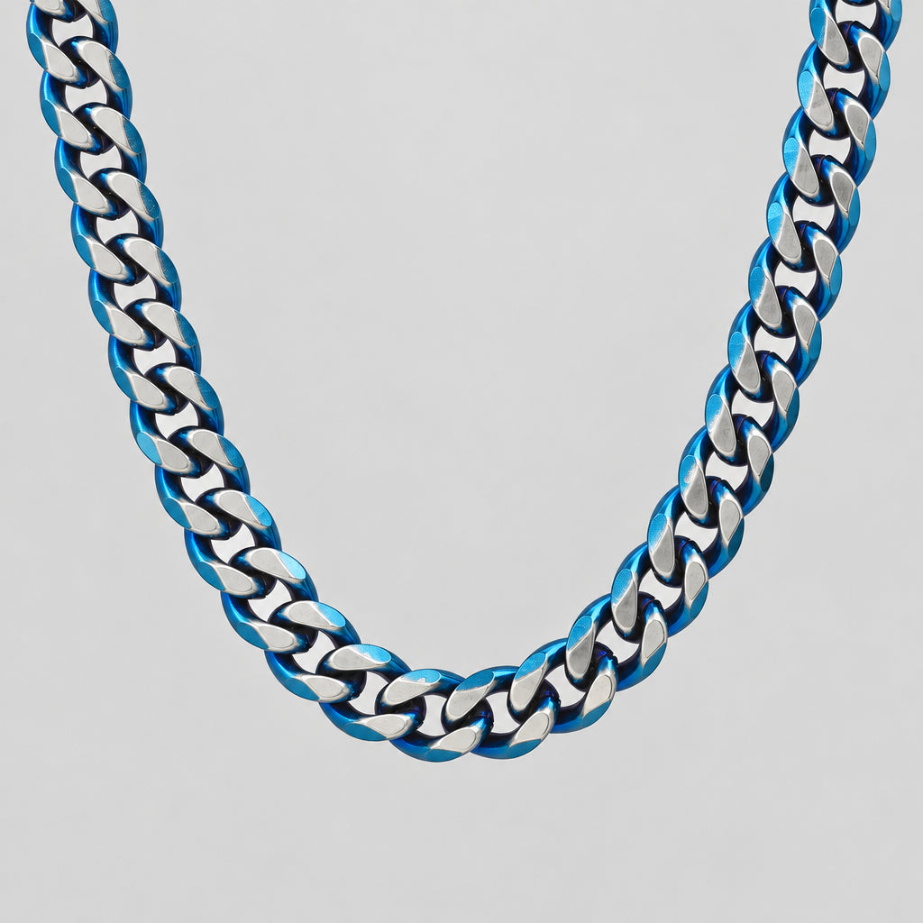 Steeltime Men's Cuban Link Chain Necklace | Oxidized Stainless Steel