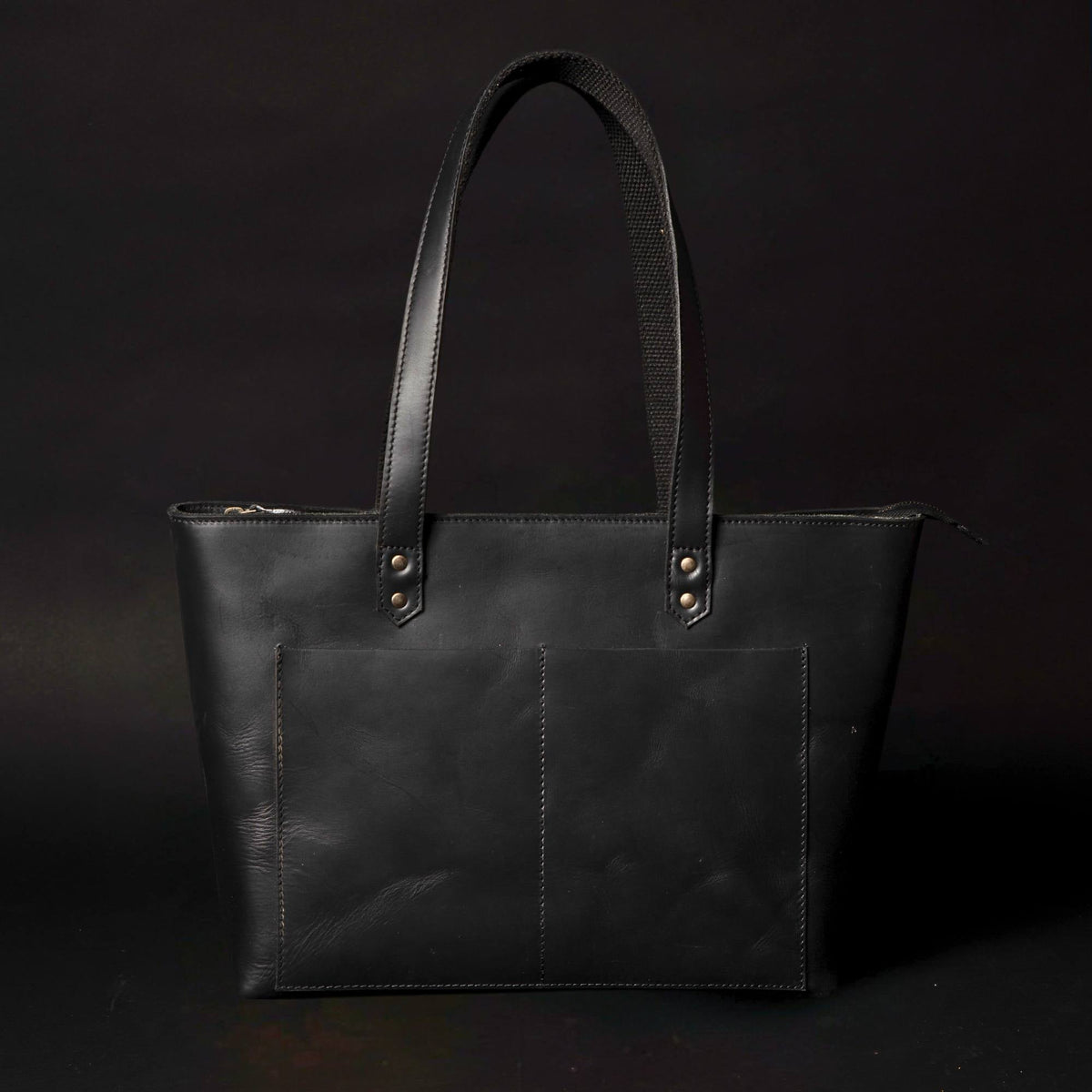 Sac fourre-tout classique en cuir noir