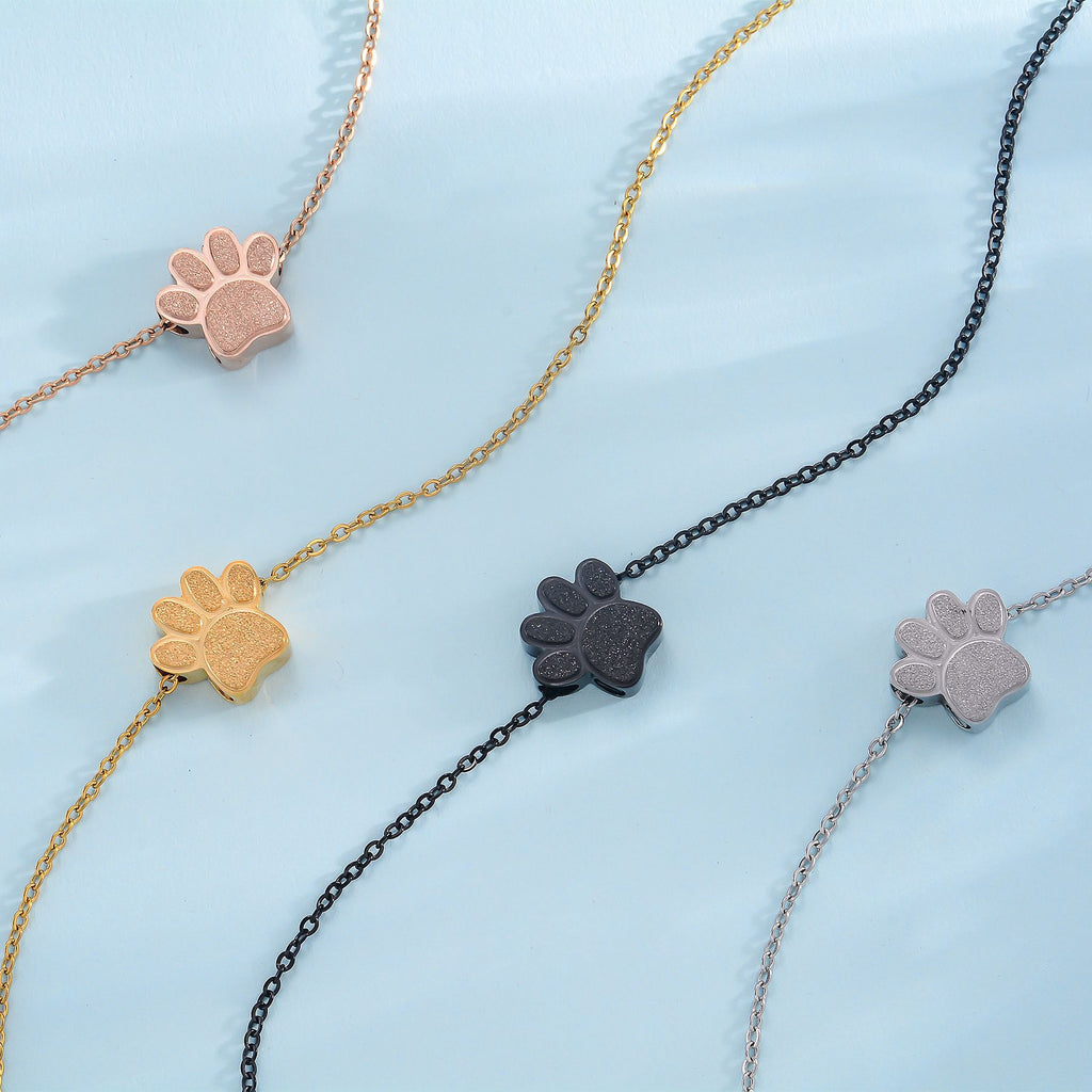 Collier pendentif parfum patte d'animal en acier inoxydable