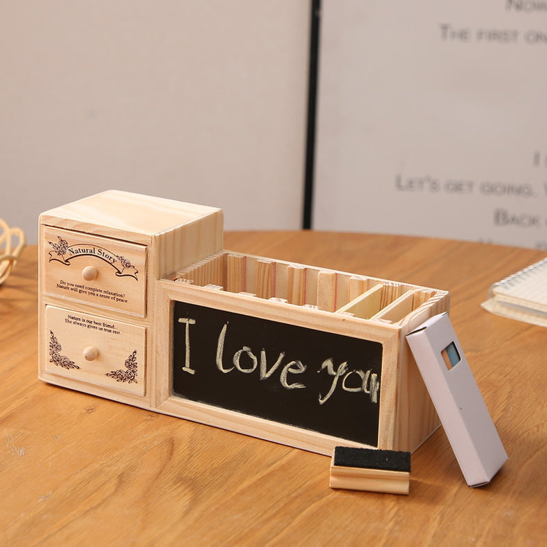 Organisateur de bureau en bois avec tiroirs