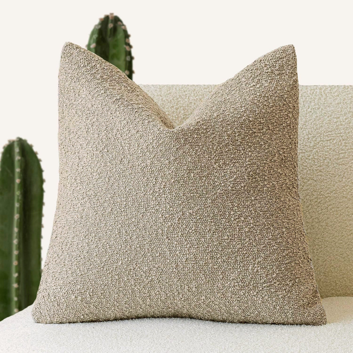 Housse de coussin en bouclette texturée