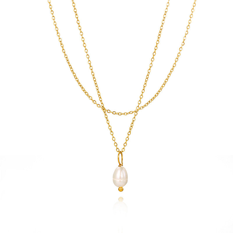 Double Layer Freshwater Pearl Necklace for Women