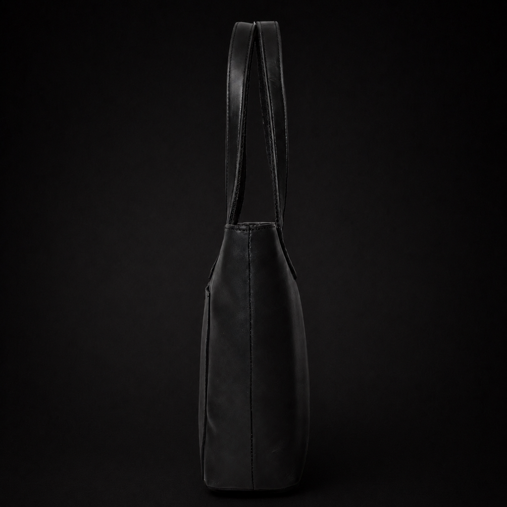 Sac fourre-tout classique en cuir noir