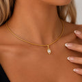 Collier en acier inoxydable avec pendentif en zircon