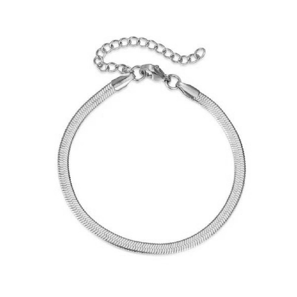 Bracelet ou chaîne de cheville maille serpent en acier inoxydable