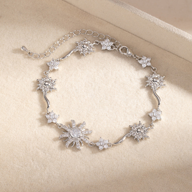 Bracelet tournesol en zircon pour femme