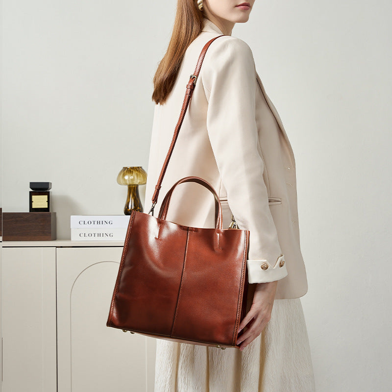 Sac à main en cuir véritable pour femme