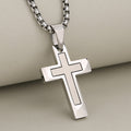 Collier pendentif croix en acier inoxydable