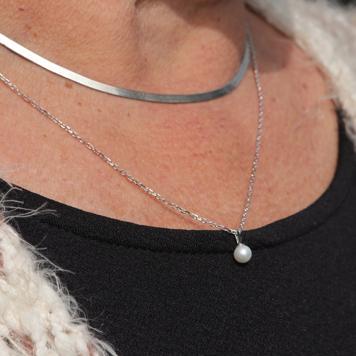 Collier Petite perle en argent sterling