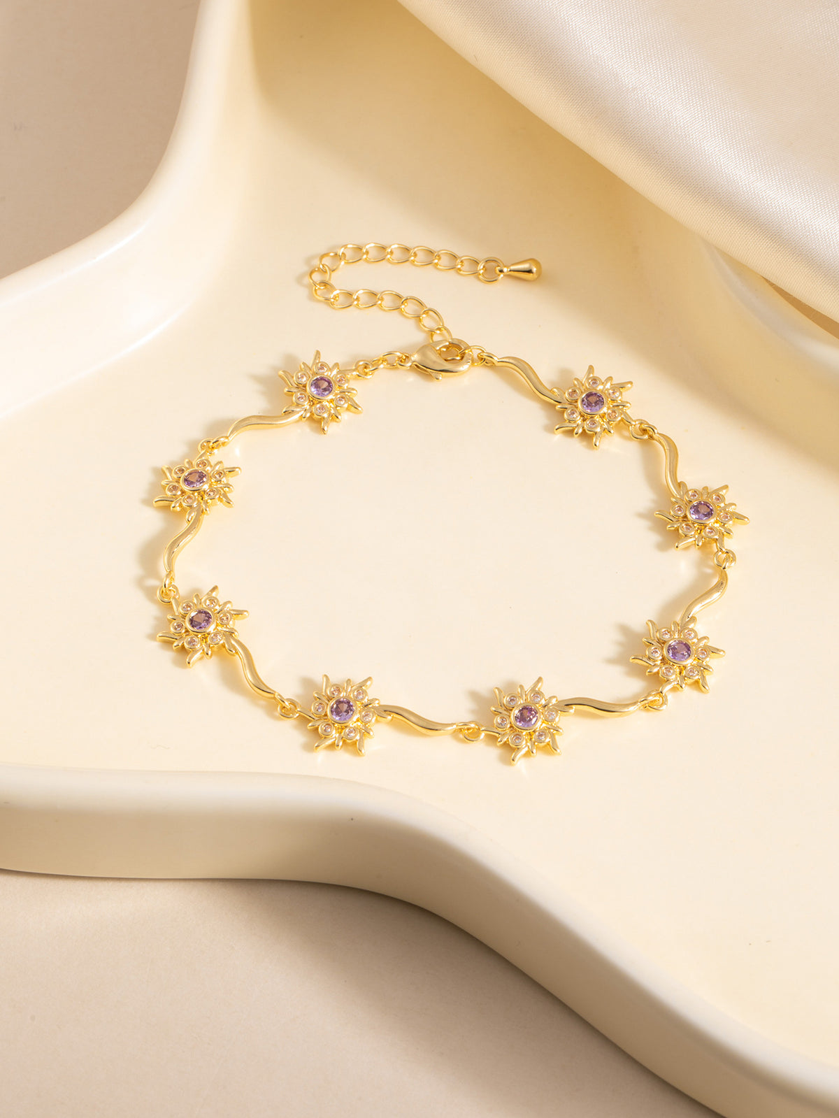 Bracelet tournesol en zircon pour femme