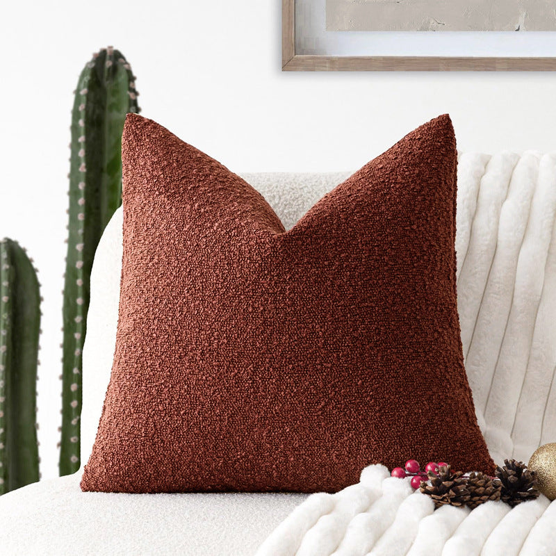 Housse de coussin en bouclette texturée