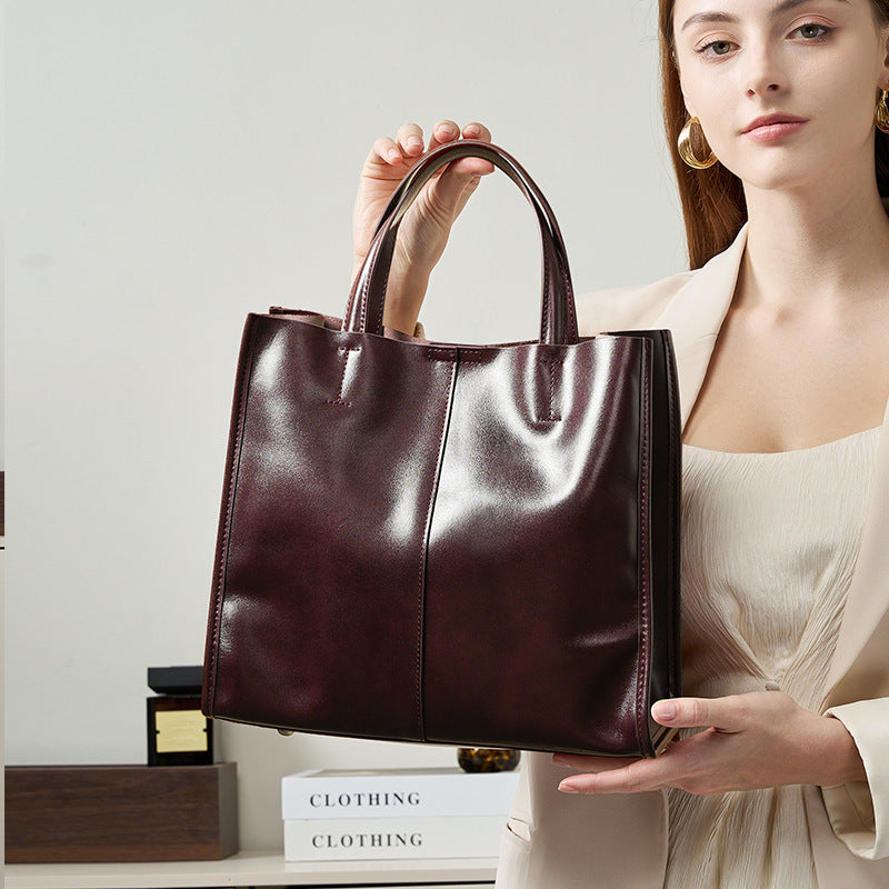 Sac à main en cuir véritable pour femme