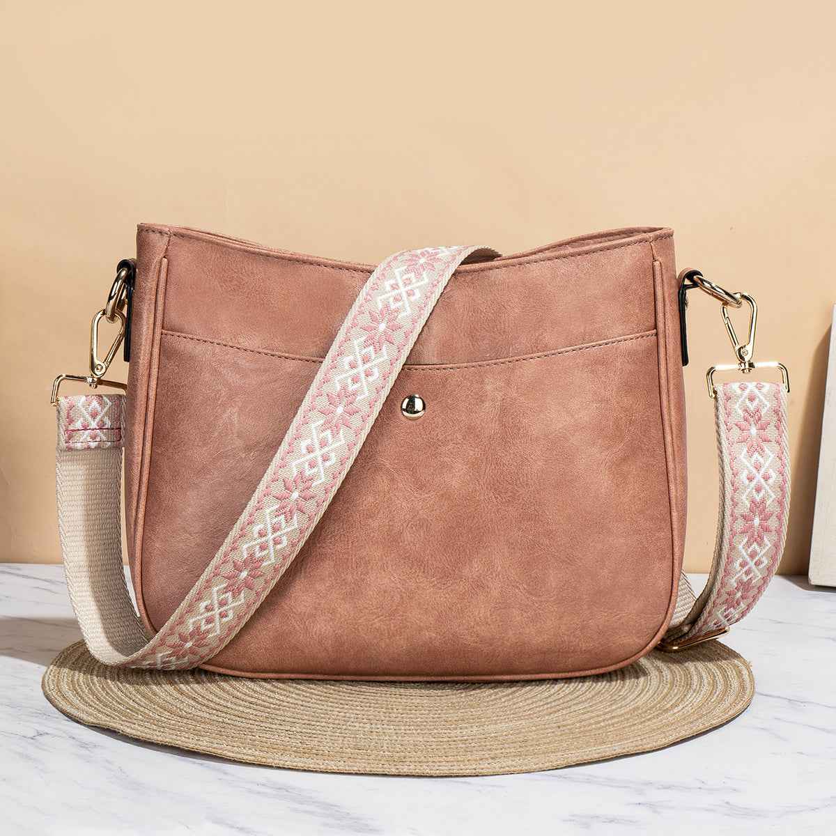 Sac bandoulière simple pour femme, similicuir