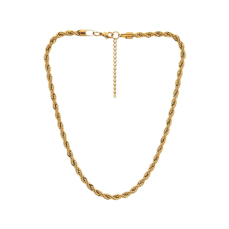 Collier chaîne torsadée dorée